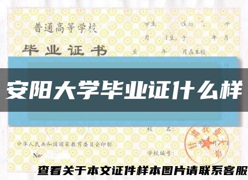 安阳大学毕业证什么样缩略图