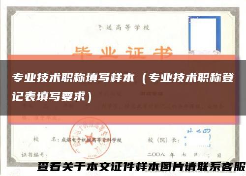 专业技术职称填写样本（专业技术职称登记表填写要求）缩略图