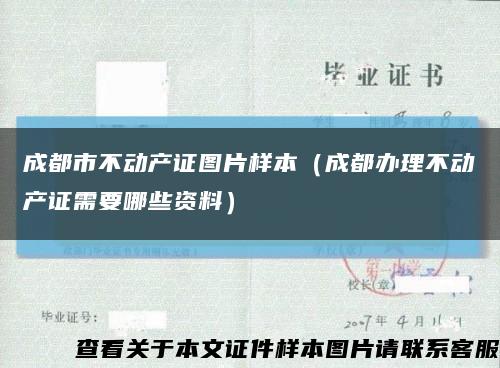 成都市不动产证图片样本（成都办理不动产证需要哪些资料）缩略图