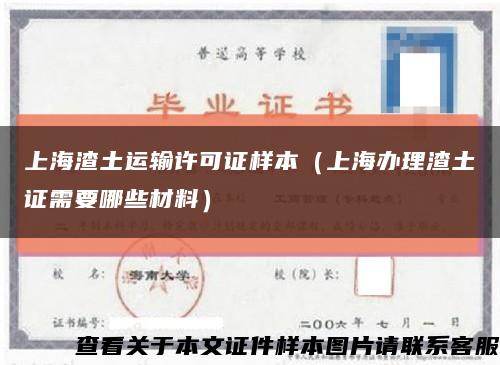 上海渣土运输许可证样本（上海办理渣土证需要哪些材料）缩略图