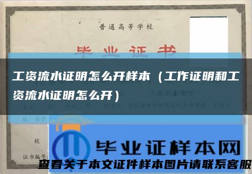 工资流水证明怎么开样本（工作证明和工资流水证明怎么开）缩略图