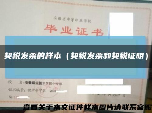 契税发票的样本（契税发票和契税证明）缩略图