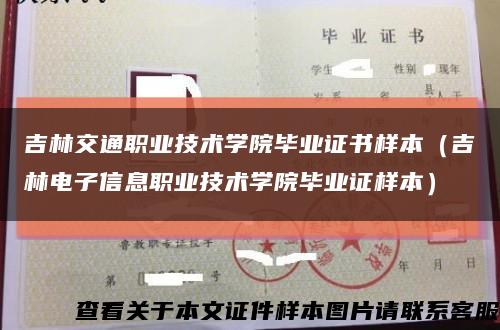 吉林交通职业技术学院毕业证书样本（吉林电子信息职业技术学院毕业证样本）缩略图