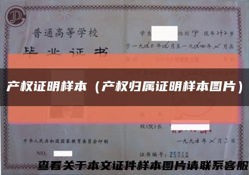 产权证明样本（产权归属证明样本图片）缩略图