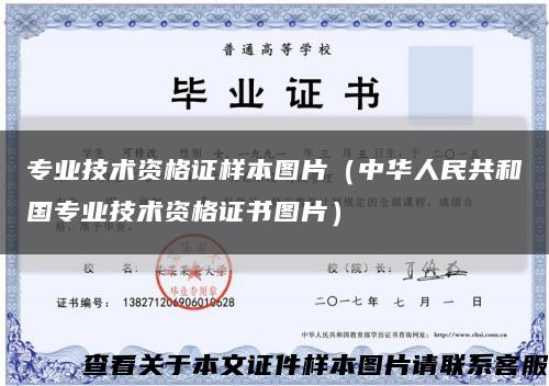 专业技术资格证样本图片（中华人民共和国专业技术资格证书图片）缩略图