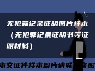 无犯罪记录证明图片样本（无犯罪记录证明书等证明材料）缩略图