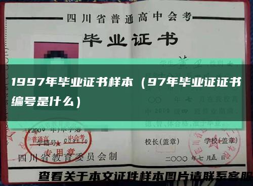 1997年毕业证书样本（97年毕业证证书编号是什么）缩略图