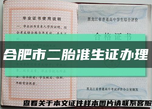 合肥市二胎准生证办理缩略图