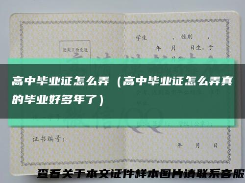 高中毕业证怎么弄（高中毕业证怎么弄真的毕业好多年了）缩略图