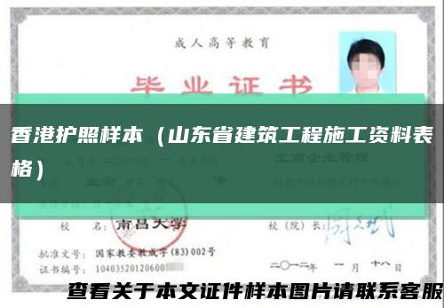 香港护照样本（山东省建筑工程施工资料表格）缩略图