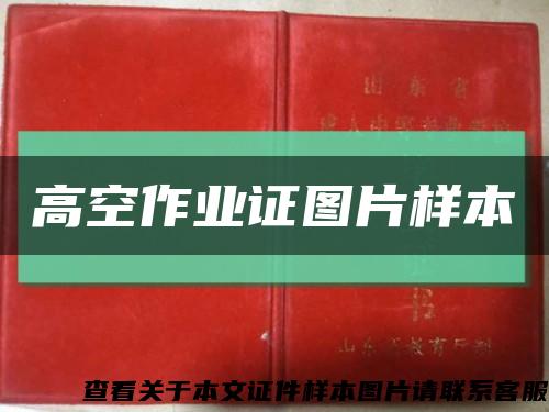 高空作业证图片样本缩略图