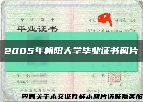 2005年朝阳大学毕业证书图片缩略图