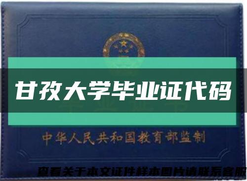 甘孜大学毕业证代码缩略图