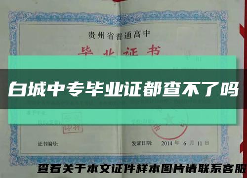 白城中专毕业证都查不了吗缩略图