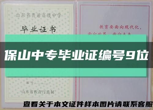 保山中专毕业证编号9位缩略图