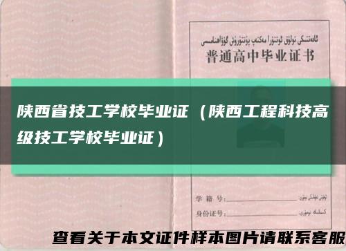 陕西省技工学校毕业证（陕西工程科技高级技工学校毕业证）缩略图
