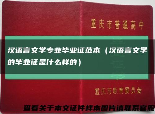 汉语言文学专业毕业证范本（汉语言文学的毕业证是什么样的）缩略图