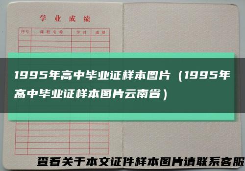 1995年高中毕业证样本图片（1995年高中毕业证样本图片云南省）缩略图