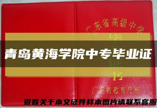 青岛黄海学院中专毕业证缩略图