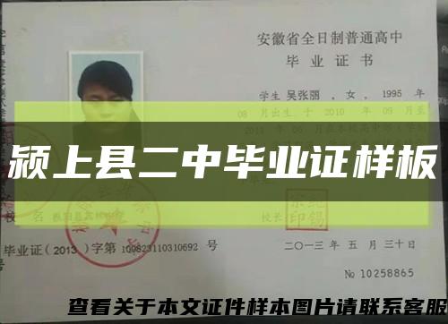 颍上县二中毕业证样板缩略图