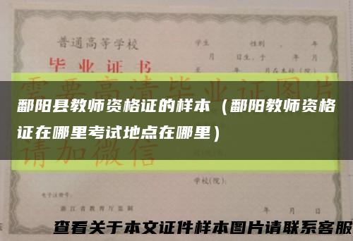 鄱阳县教师资格证的样本（鄱阳教师资格证在哪里考试地点在哪里）缩略图