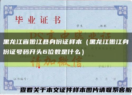 黑龙江省嫩江县身份证样本（黑龙江嫩江身份证号码开头6位数是什么）缩略图