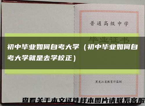 初中毕业如何自考大学（初中毕业如何自考大学就是去学校正）缩略图