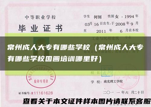 常州成人大专有哪些学校（常州成人大专有哪些学校国画培训哪里好）缩略图
