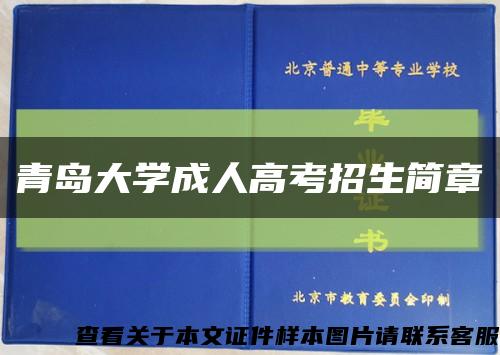 青岛大学成人高考招生简章缩略图