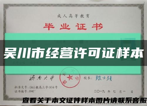 吴川市经营许可证样本缩略图