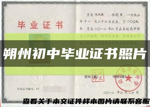朔州初中毕业证书照片缩略图