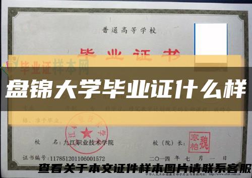 盘锦大学毕业证什么样缩略图