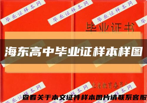 海东高中毕业证样本样图缩略图