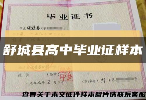舒城县高中毕业证样本缩略图