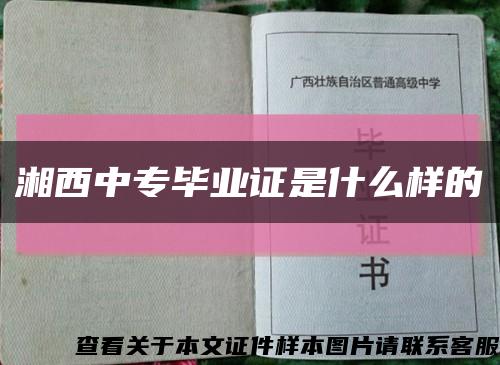 湘西中专毕业证是什么样的缩略图