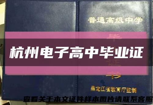 杭州电子高中毕业证缩略图
