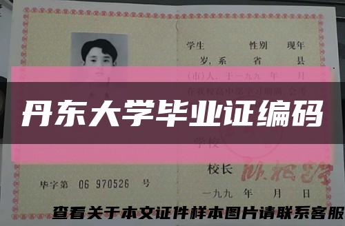 丹东大学毕业证编码缩略图