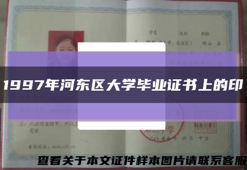 1997年河东区大学毕业证书上的印缩略图