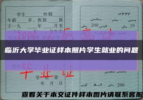 临沂大学毕业证样本照片学生就业的问题缩略图