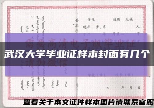 武汉大学毕业证样本封面有几个缩略图