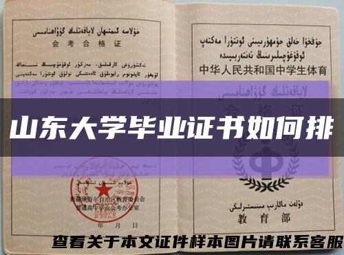 山东大学毕业证书如何排缩略图