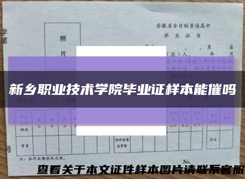 新乡职业技术学院毕业证样本能催吗缩略图