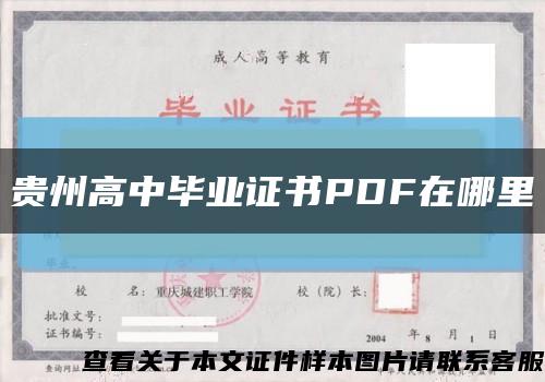 贵州高中毕业证书PDF在哪里缩略图