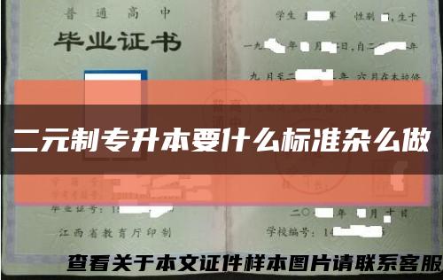 二元制专升本要什么标准杂么做缩略图
