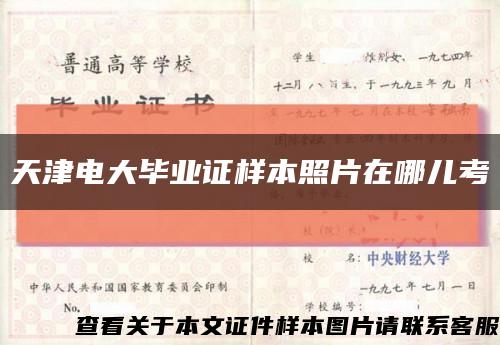 天津电大毕业证样本照片在哪儿考缩略图