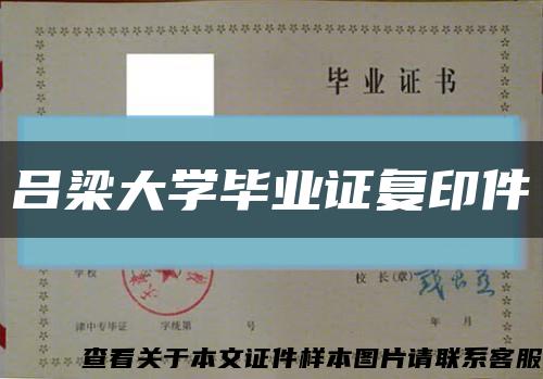 吕梁大学毕业证复印件缩略图