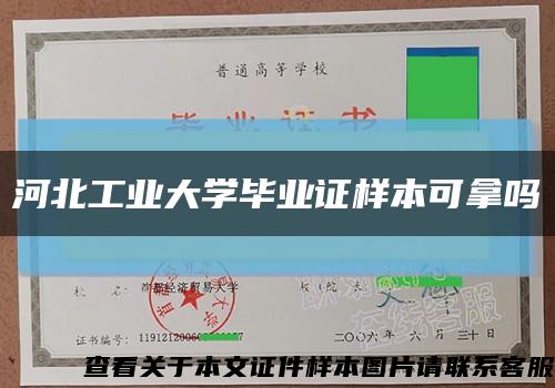 河北工业大学毕业证样本可拿吗缩略图