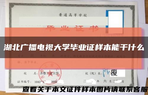 湖北广播电视大学毕业证样本能干什么缩略图
