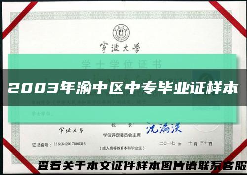 2003年渝中区中专毕业证样本缩略图