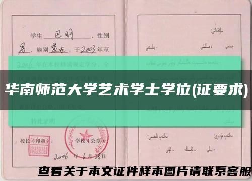 华南师范大学艺术学士学位(证要求)缩略图